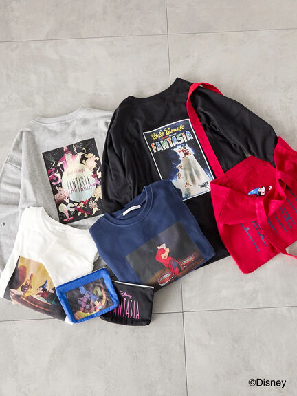 【Disney】FANTASIA/ラグランTシャツ1（オフホワイト/チャコールグレー/ブラック）｜Lugnoncure（ルノンキュール）通販