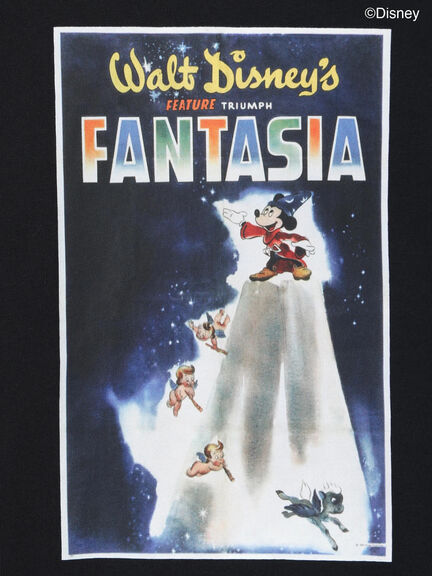 【Disney】FANTASIA/ラグランTシャツ1（オフホワイト/チャコールグレー/ブラック）｜Lugnoncure（ルノンキュール）通販