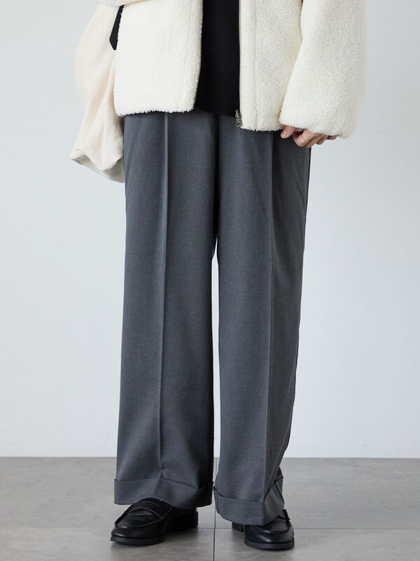 タグ付き未使用】ダブルタックパンツ チャコールグレー 注文 楽天市場