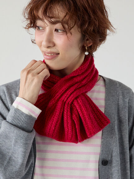 リボンキャンディマフラー（オフホワイト/ブラック/レッド）｜Lugnoncure（ルノンキュール）通販