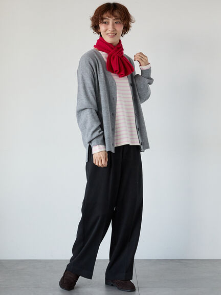 リボンキャンディマフラー（オフホワイト/ブラック/レッド）｜Lugnoncure（ルノンキュール）通販