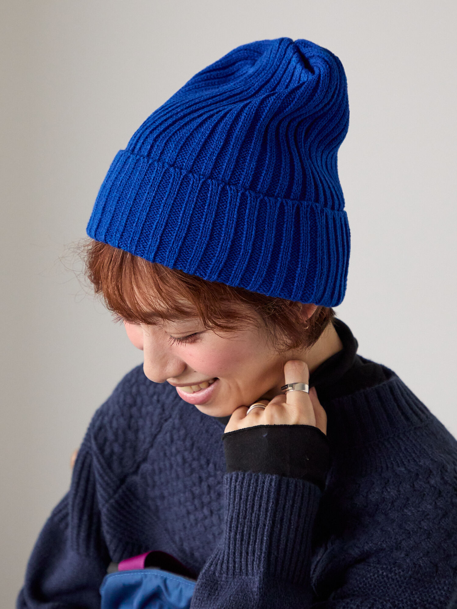 セール】 リブワッチキャップ（オフホワイト/グレー/ブラック/ブルー