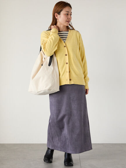 もちもちVネックカーディガン（グレー/チャコールグレー/イエロー/ミント）｜Lugnoncure（ルノンキュール）通販