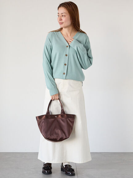 もちもちVネックカーディガン（グレー/チャコールグレー/イエロー/ミント）｜Lugnoncure（ルノンキュール）通販