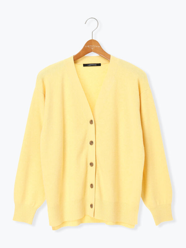 セール】 もちもちVネックカーディガン（グレー/チャコールグレー