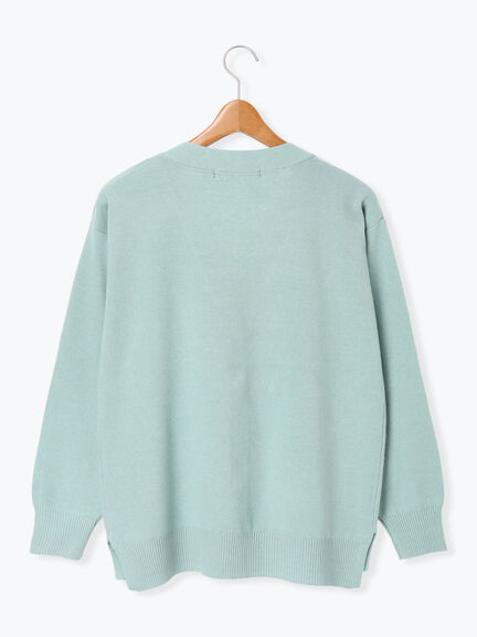 もちもちVネックカーディガン（グレー/チャコールグレー/イエロー/ミント）｜Lugnoncure（ルノンキュール）通販