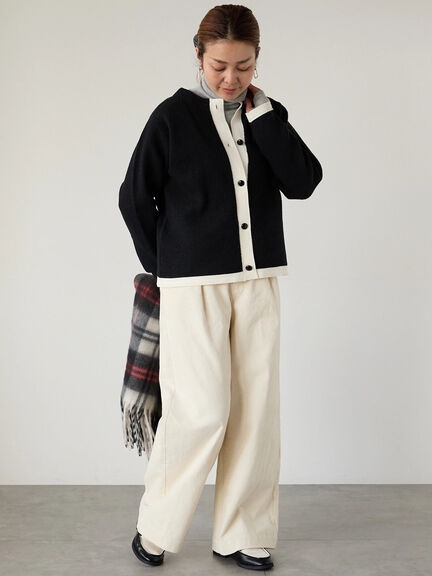 細コーデュロイタックワイドパンツ（オフホワイト/グレー/ピンク）｜Lugnoncure（ルノンキュール）通販