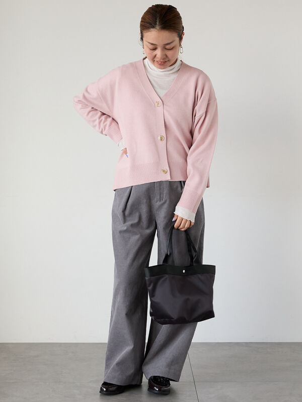 セール】 細コーデュロイタックワイドパンツ（オフホワイト/グレー