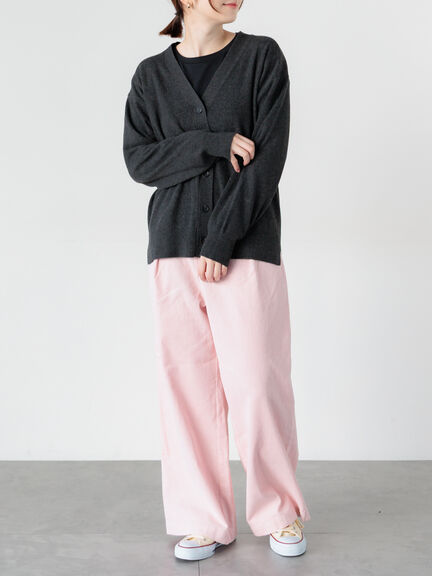 細コーデュロイタックワイドパンツ（オフホワイト/グレー/ピンク）｜Lugnoncure（ルノンキュール）通販