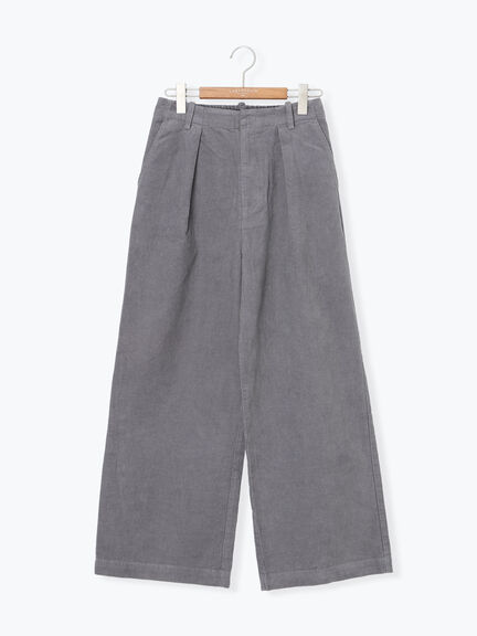 細コーデュロイタックワイドパンツ（オフホワイト/グレー/ピンク）｜Lugnoncure（ルノンキュール）通販