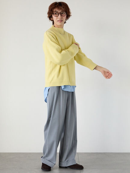 コットンタッチハイネックニットプルオーバー（オフホワイト/ブラック/イエロー/ミント/ネイビー）｜Lugnoncure（ルノンキュール）通販