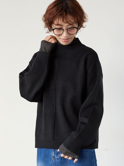 コットンタッチハイネックニットプルオーバー（オフホワイト/ブラック/イエロー/ミント/ネイビー）｜Lugnoncure（ルノンキュール）通販