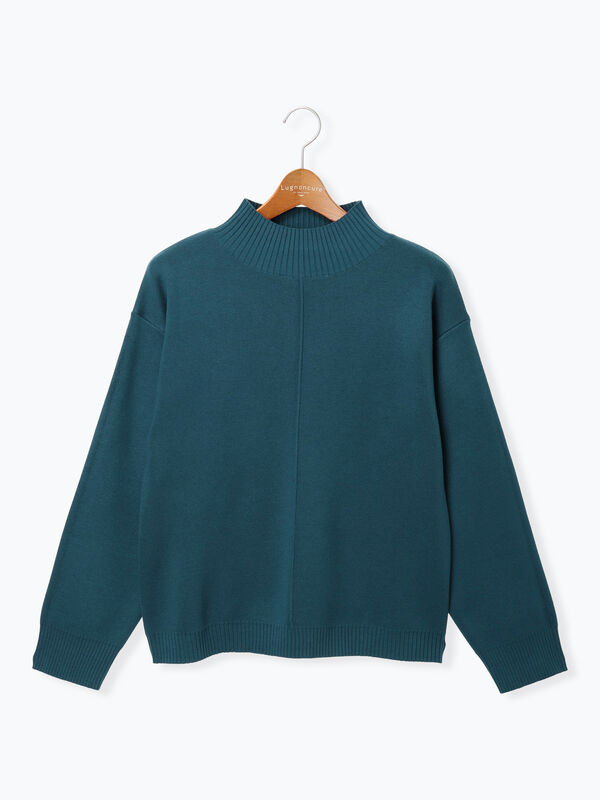 セール】 コットンタッチハイネックニットプルオーバー（オフホワイト