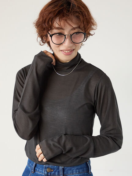 シアーテレコハイネックインナー（オフホワイト/チャコールグレー/モカ）｜Lugnoncure（ルノンキュール）通販