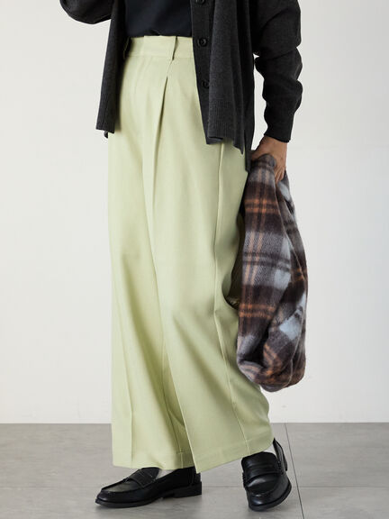 ウエストタックセンタープレスワイドパンツ（ブラック/ベージュ/グリーン）｜Lugnoncure（ルノンキュール）通販