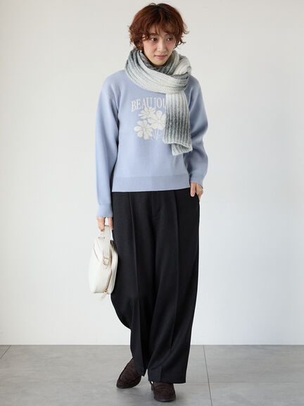 ウエストタックセンタープレスワイドパンツ（ブラック/ベージュ/グリーン）｜Lugnoncure（ルノンキュール）通販