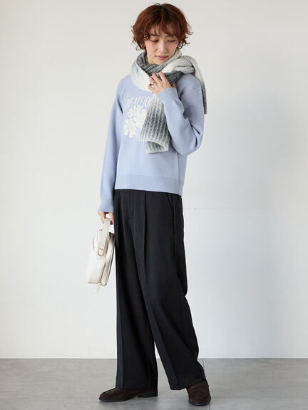 ウエストタックセンタープレスワイドパンツ（ブラック/ベージュ/グリーン）｜Lugnoncure（ルノンキュール）通販