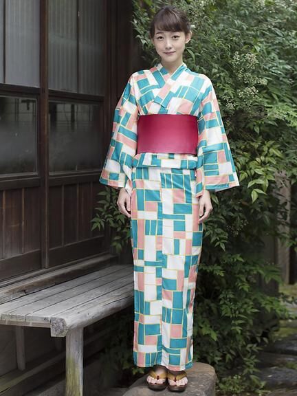 ehka sopo (エヘカソポ) レトロ幾何柄浴衣