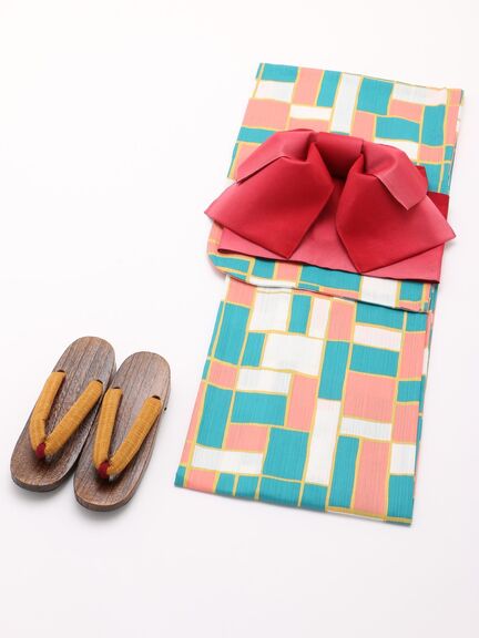 ehka sopo レトロ幾何柄浴衣