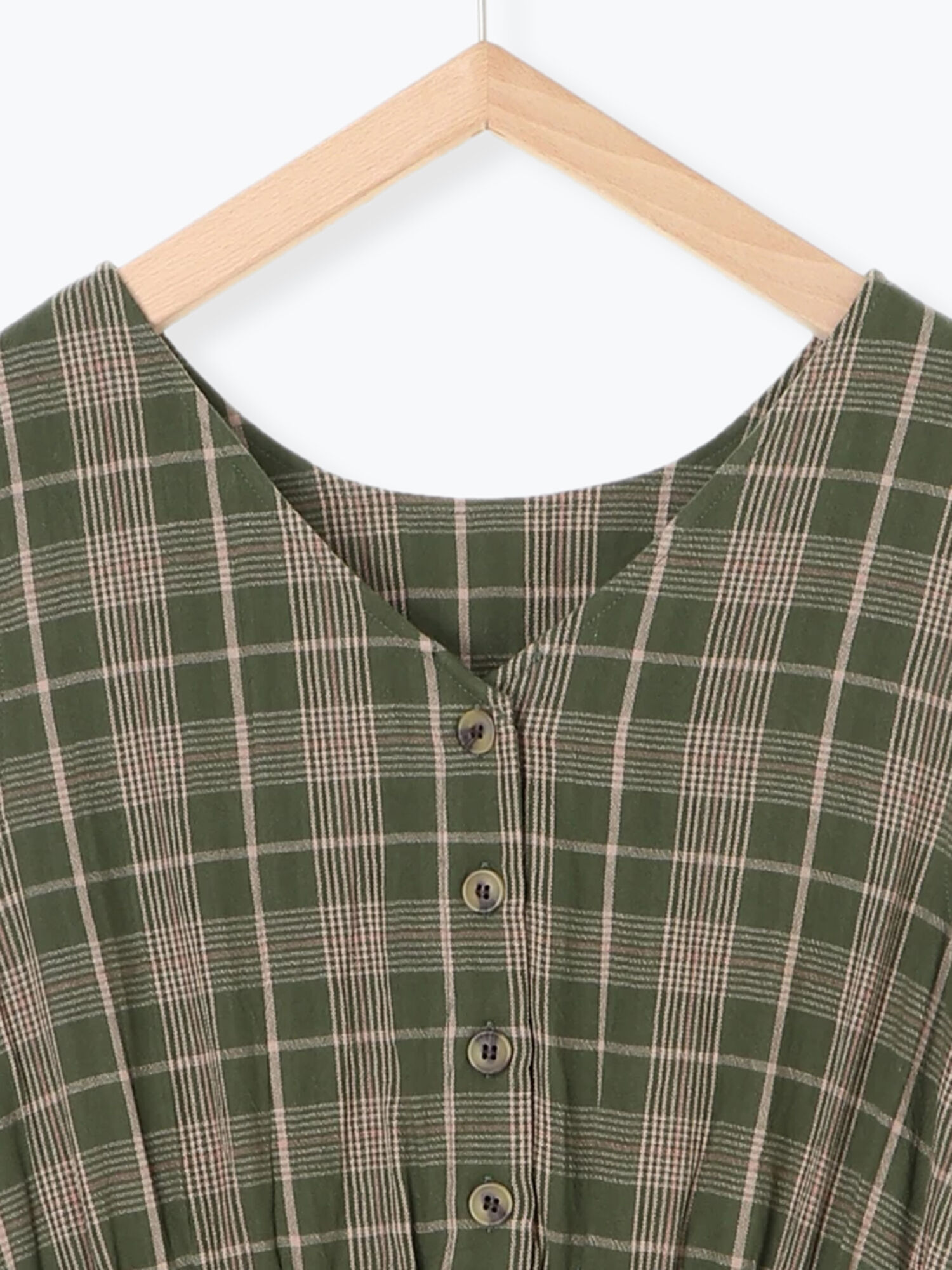 セール チェックノースリワンピース チャコールグレー モカ グリーン ワンピース Ehka Sopo エヘカソポ 公式通販