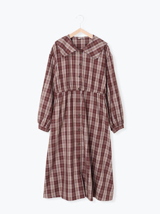 花柄フリル衿ワンピース オレンジ グリーン ブルー ワンピース Ehka Sopo エヘカソポ 公式通販