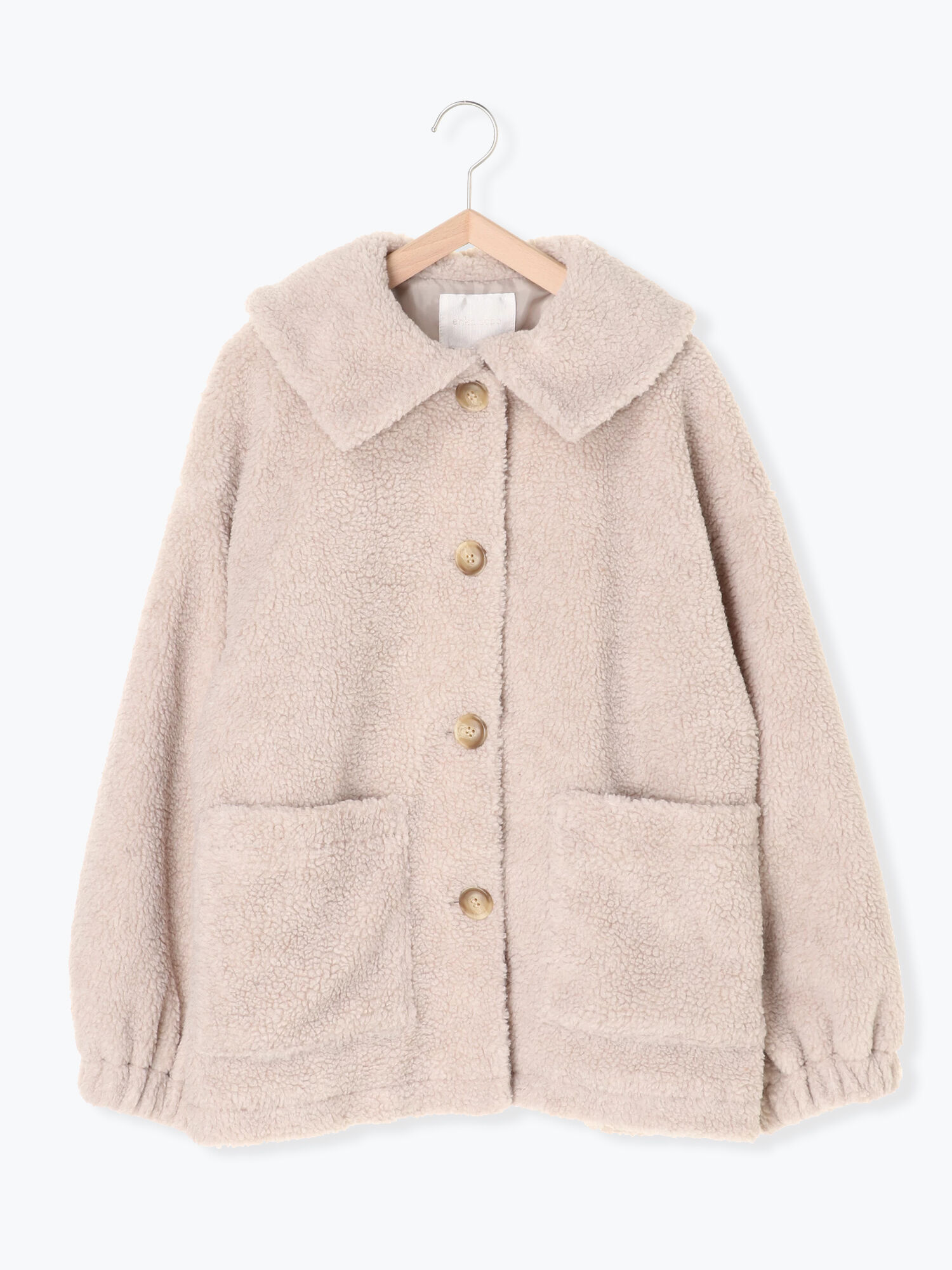 セール 衿付ボアジャケット ベージュ キャメル アウター Ehka Sopo エヘカソポ 公式通販