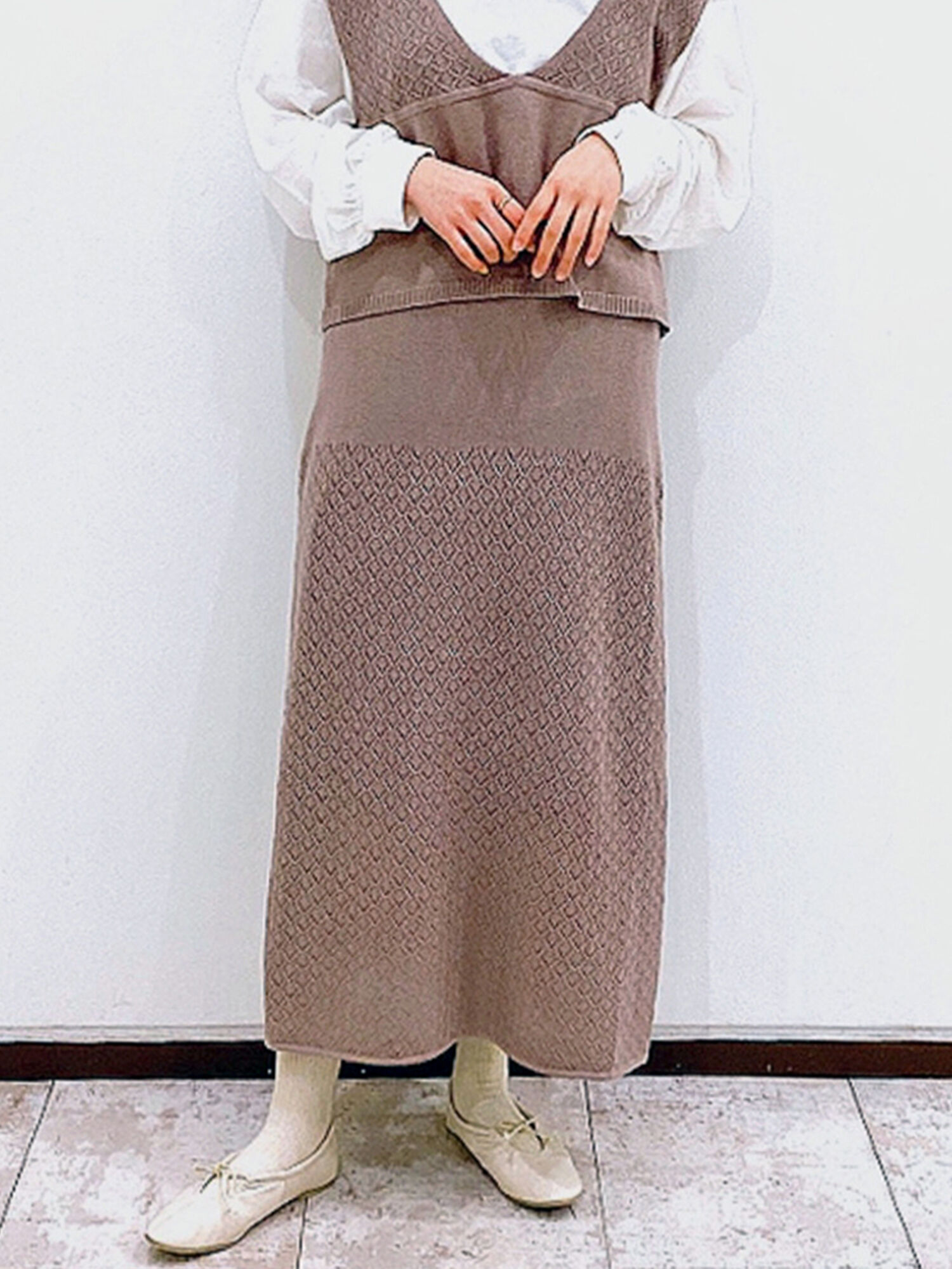 セール 透かし編みニットスカート ベージュ ミント キナリ ボトムス スカート Ehka Sopo エヘカソポ 公式通販