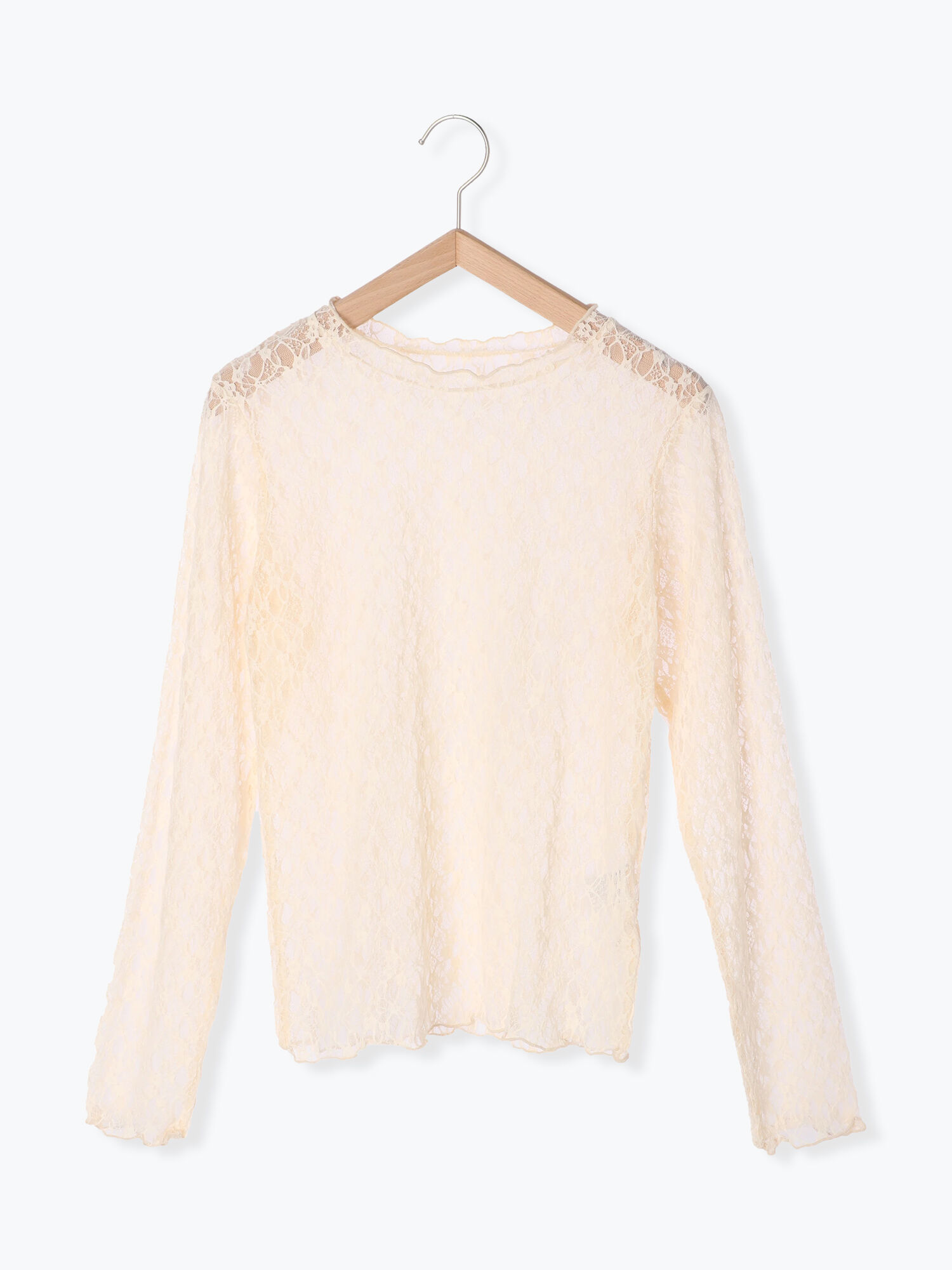 セール 総レースカットソー オフホワイト グリーン キナリ トップス Ehka Sopo エヘカソポ 公式通販