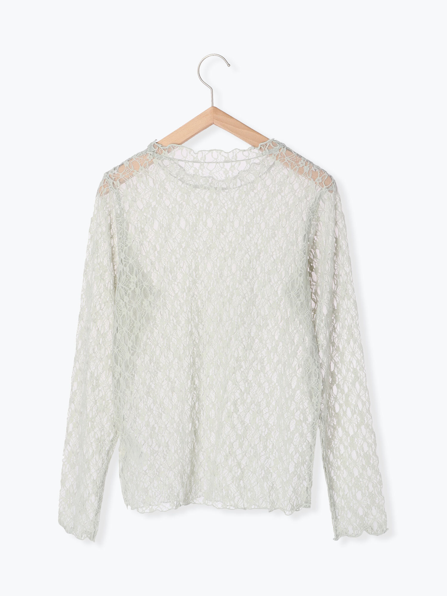 セール 総レースカットソー オフホワイト グリーン キナリ トップス Ehka Sopo エヘカソポ 公式通販