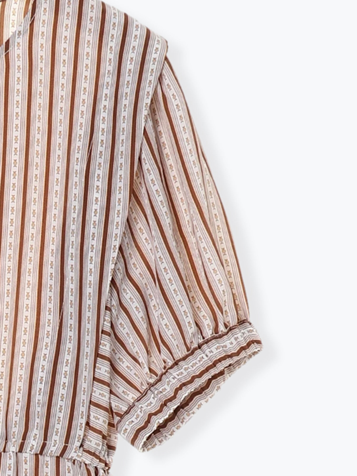 セール ストライプ花柄ワンピース ブラウン グリーン サックスブルー ワンピース Ehka Sopo エヘカソポ 公式通販