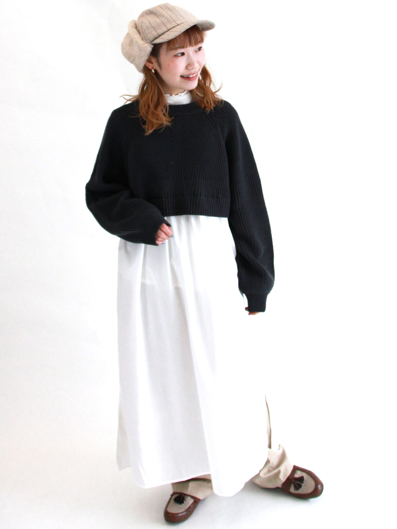 セール 布帛ドッキングニットワンピース チャコールグレー グリーン キナリ ワンピース Ehka Sopo エヘカソポ 公式通販