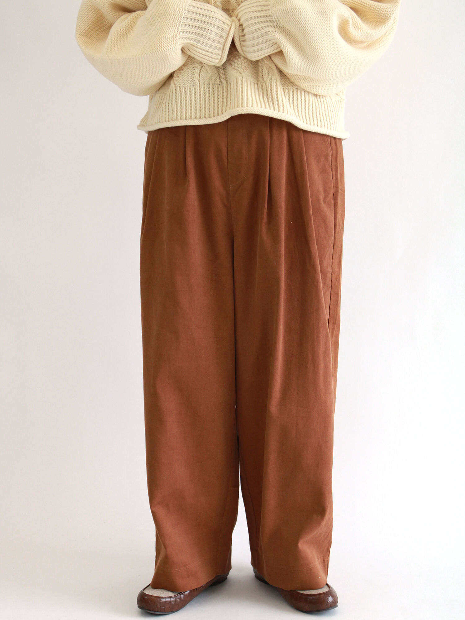 セール コーデュロイワイドパンツ グレー ブラック ベージュ ブラウン ボトムス Ehka Sopo エヘカソポ 公式通販