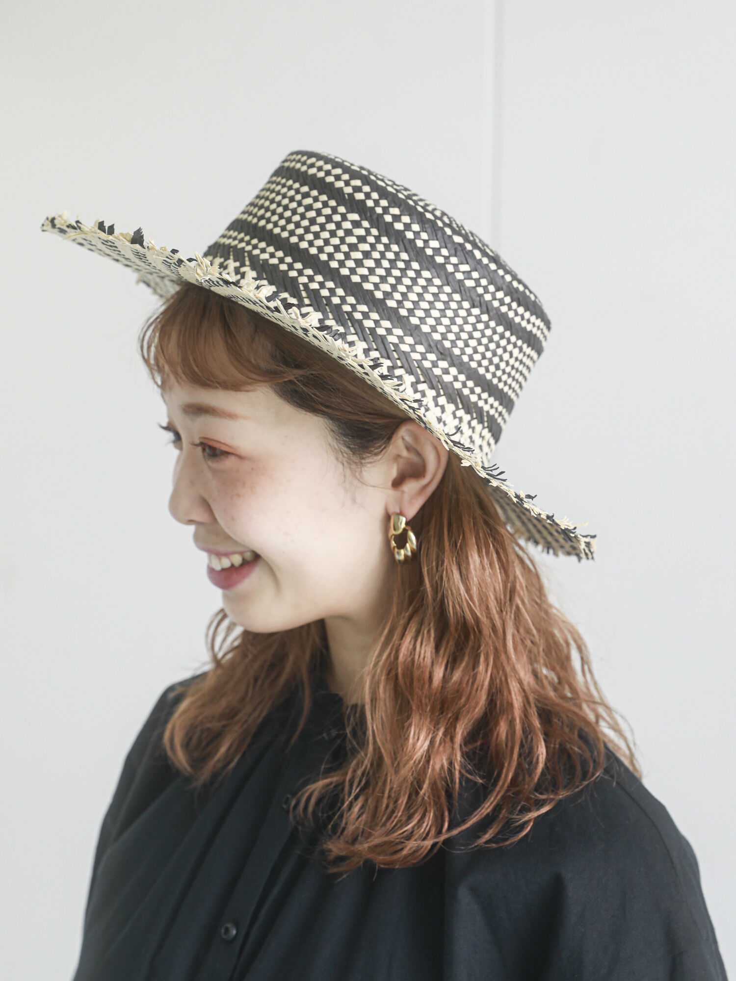 セール 柄編みカンカン帽 オフホワイト ブラック ベージュ アクセサリー ハット 帽子 Ehka Sopo エヘカソポ 公式通販