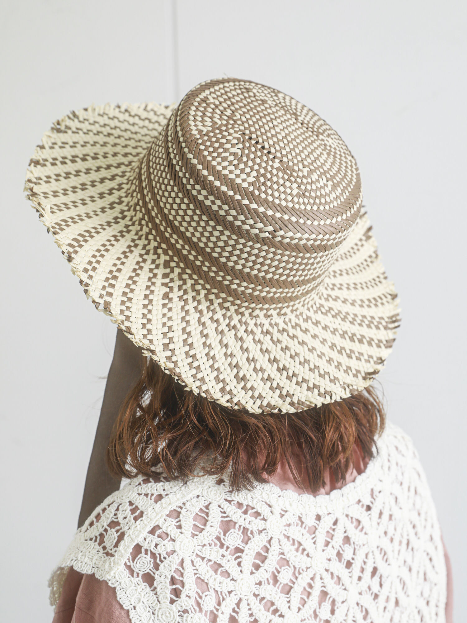 セール 柄編みカンカン帽 オフホワイト ブラック ベージュ アクセサリー ハット 帽子 Ehka Sopo エヘカソポ 公式通販