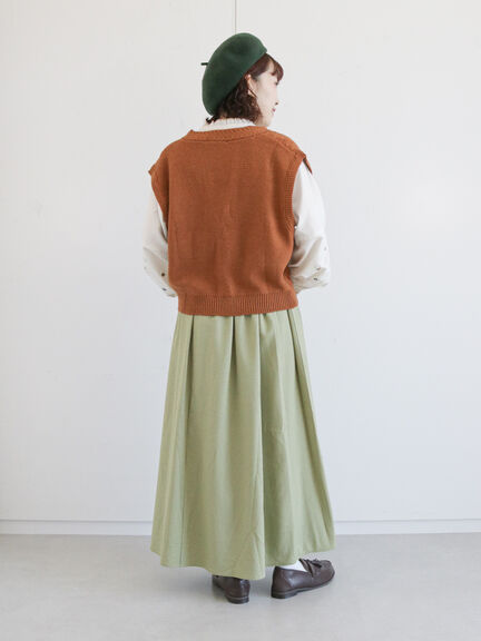 チェックタックギャザースカート（ブラック/ブラウン/グリーン）｜ehka sopo（エヘカソポ）通販