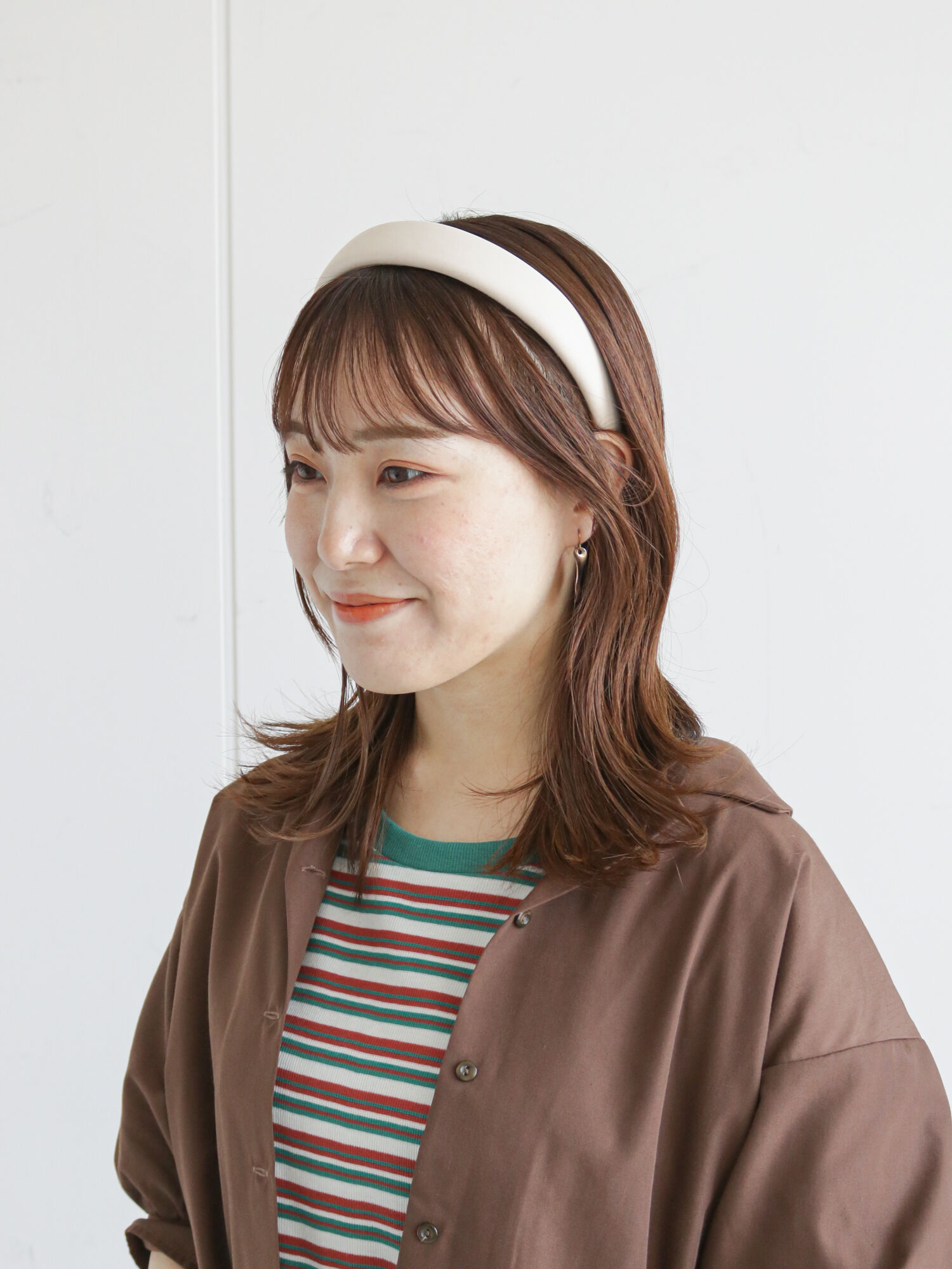 フェイクレザーカチューシャ オフホワイト ブラック キャメル アクセサリー ヘアアクセ Ehka Sopo エヘカソポ 公式通販