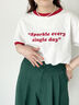 リンガーロゴプリントTシャツ（オフホワイト）｜ehka sopo（エヘカソポ）通販