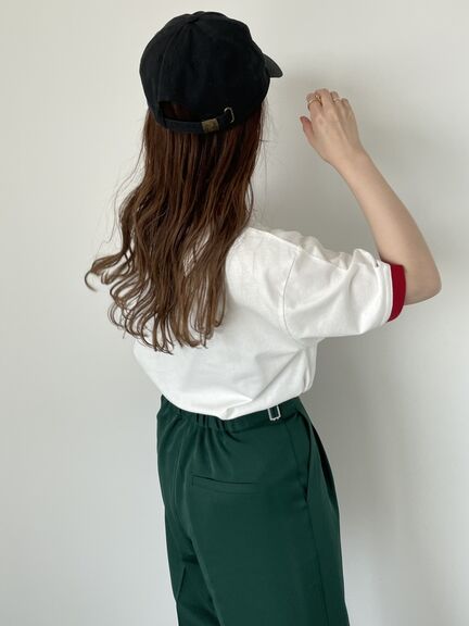 リンガーロゴプリントTシャツ（オフホワイト/グリーン/ネイビー/キナリ）｜ehka sopo（エヘカソポ）通販