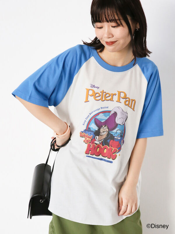 Disney】ピーター・パン/ラグランTシャツ（ピンク/グリーン/ブルー