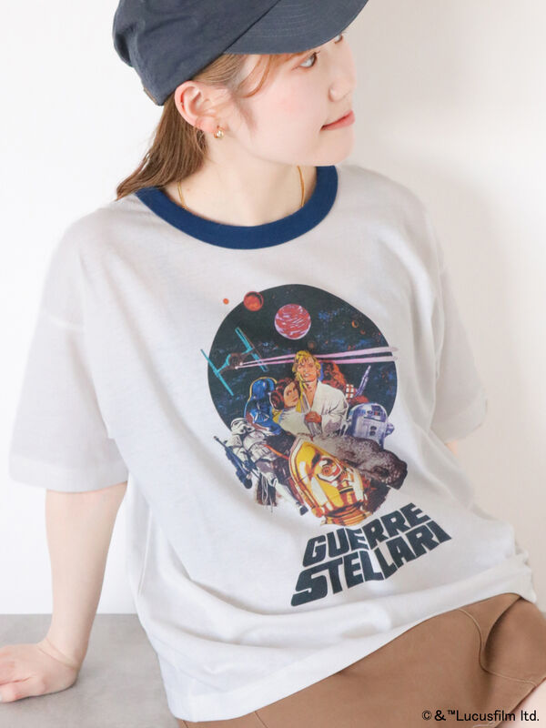 STAR WARS】リンガーTシャツ（オフホワイト/グレー/サックスブルー 