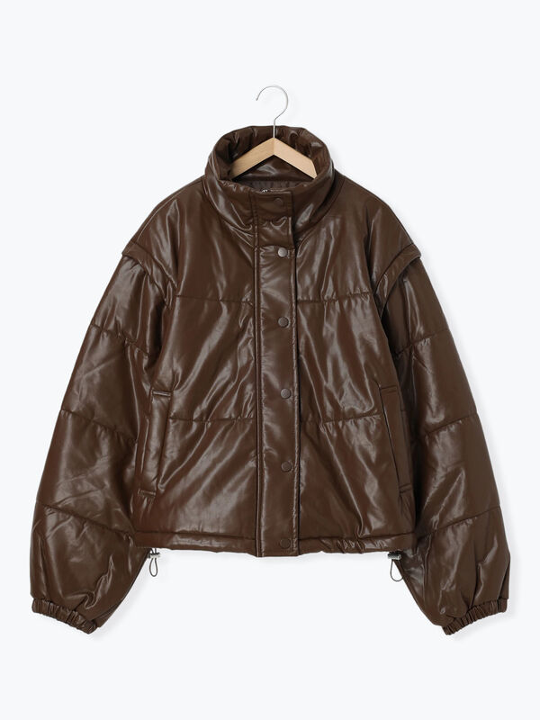 ëpa エパ　ボア襟　エコレザー　ジャケット ëpa エパ ボア襟 エコレザー ジャケット ボア襟フェイクレザーブルゾン