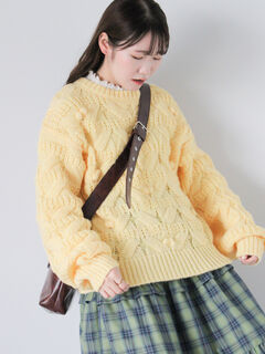 d.i.a.イエロー ニットミニワンピース 分厚 