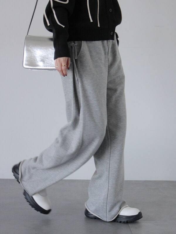 セール】 レースアップスウェットパンツ（グレー/ブラック/キナリ  