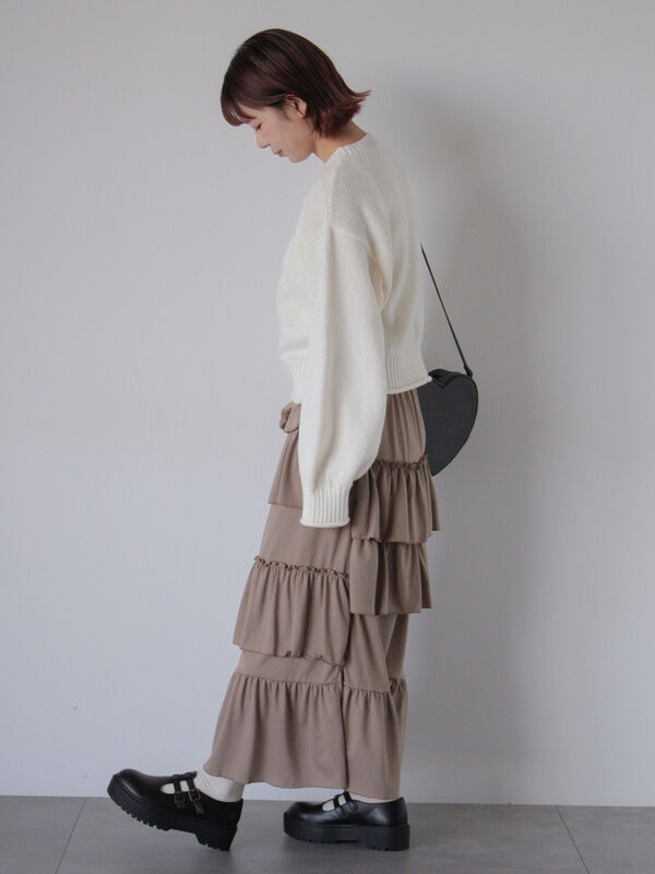 美品 yori ランダムティアードロングブラウス yori ヨリ ランダムティアードロングブラウス