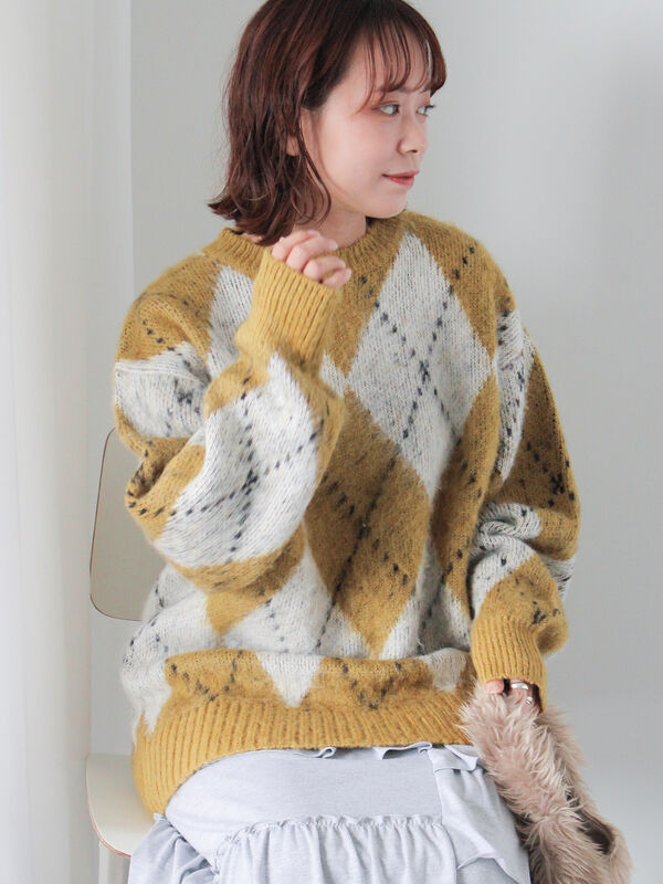 【セール】福袋のファッション通販 ニット カシミヤ マイケルコース 定価22万 アーガイル 刺繍 ビジュー トップス