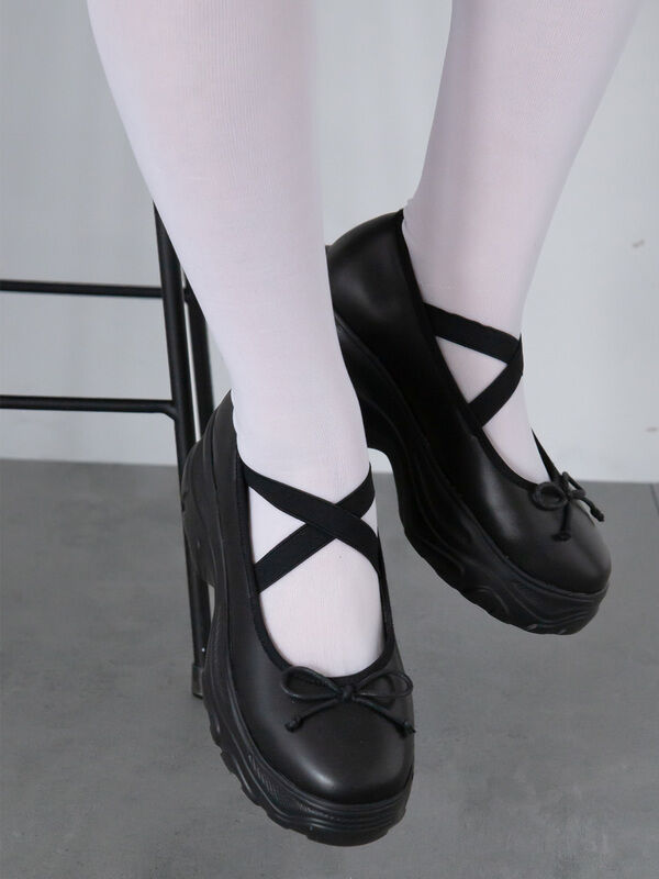 にこ/MOUSSY 黒 厚底靴 バレエ にこ/MOUSSY 黒 厚底靴 バレエ MOUSSY SHEER BALLET シューズ
