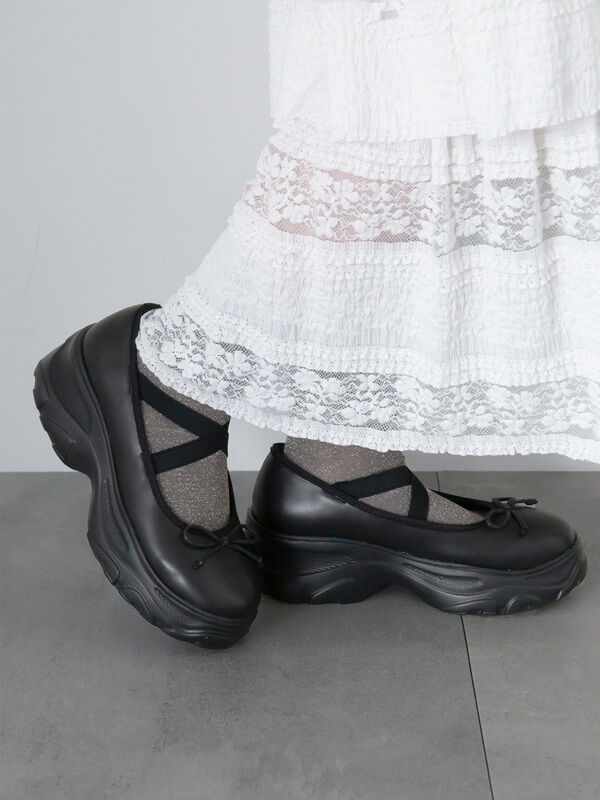 セール】 バレエスニーカー（ブラック/キナリ/シューズ/スニーカー