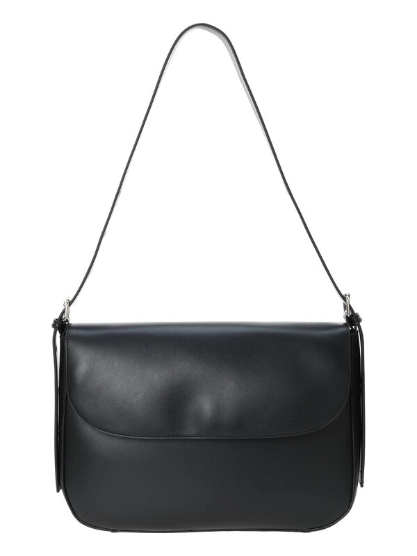 ブラック エコレザーショルダーバッグ セール】 エコレザーショルダーバッグ（グレー/ブラック