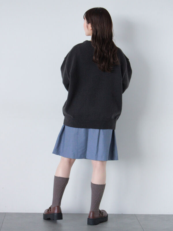 セール】 ラップ風リボンスカート（グレー/ブラック/ネイビー