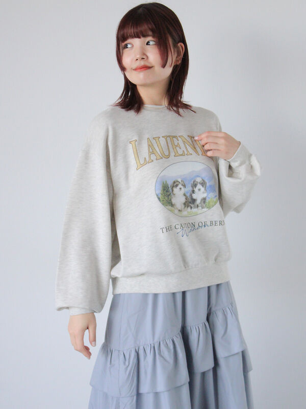 完売品　eLur ドッグスウェット カーキ USAコットン 迷彩＆無地 クルーネック トレーナー